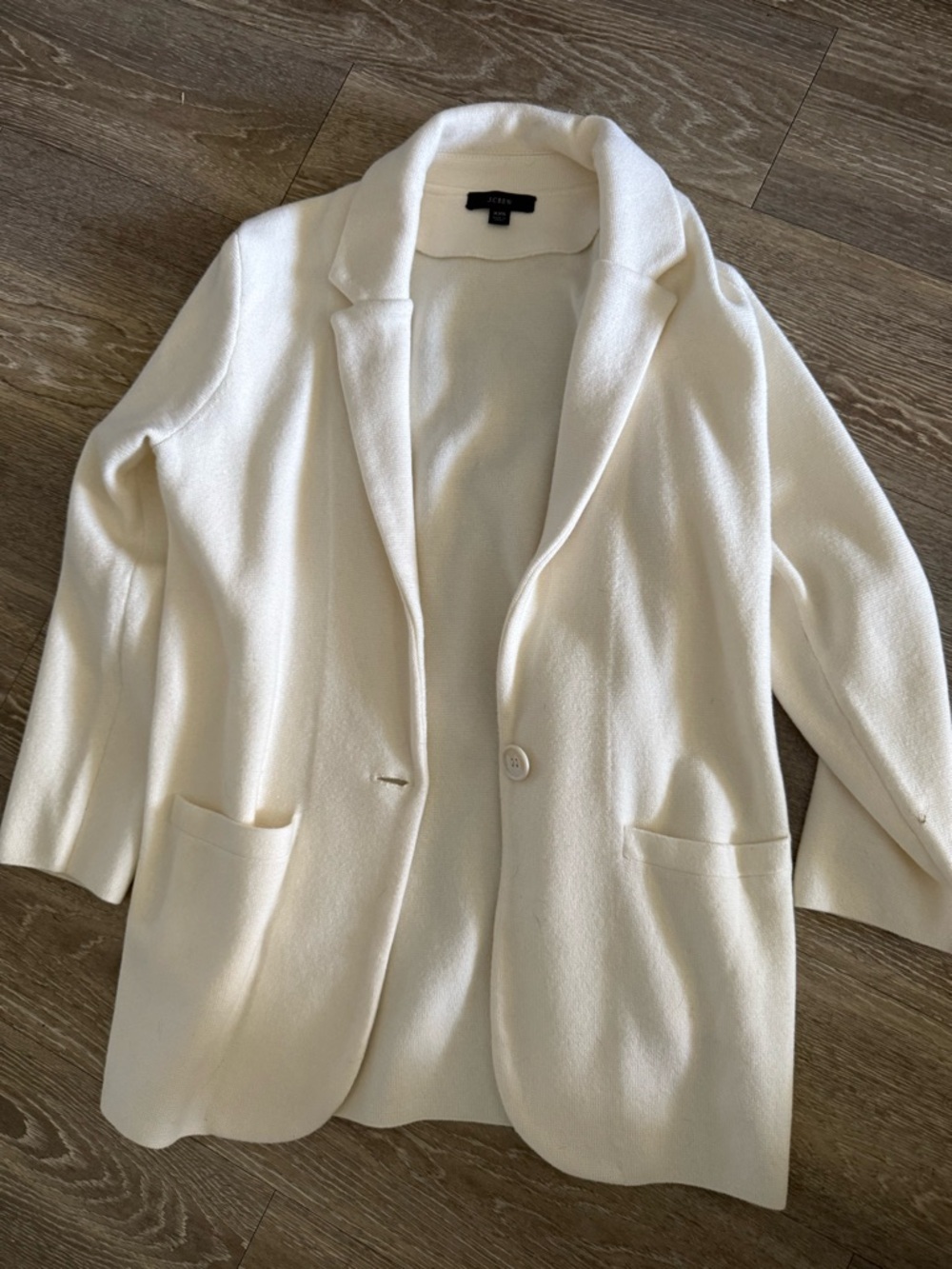 J. Crew Cream Single-Button Blazer Jacket